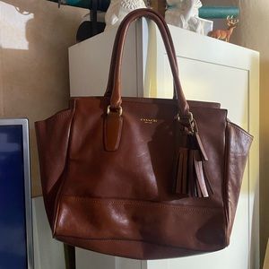 Real leather coach satchel